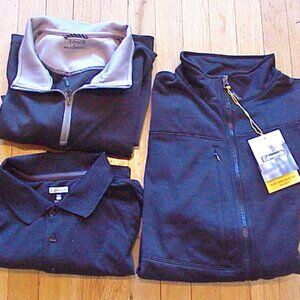 Lot of 3 Edwards Performance Tek Soft Shell Jacket/Zip Top/Polo Shirt Sz L/Large